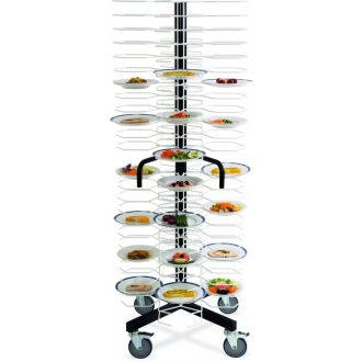   Mobil tányértároló állvány, 96 db-os, 18-24cm-es átmérőjű tányérokhoz – METALCARRELLI 3010