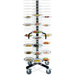   Mobil tányértároló állvány, 96 db-os, 24-31cm-es átmérőjű tányérokhoz – METALCARRELLI 3011