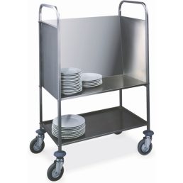   Tányérszállító kocsi, rozsdamentes, külön alsó polccal, 200 db tányérhoz – METALCARRELLI 1272