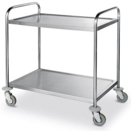   HENDI 810002 Szervizkocsi kétszintes, rozsdamentes, 83x51cm-es polclapokkal