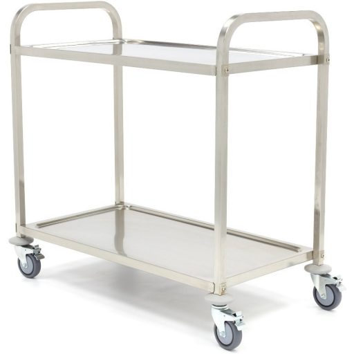 Maxima 09300545 Szervizkocsi, kétszintes, rozsdamentes, 90x50cm-es polclapokkal