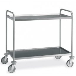   Rozsdamentes szervizkocsi, kétszintes, 150kg teherbírás, 100x60cm-es – METALCARRELLI 1402S-F