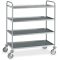 Rozsdamentes szervizkocsi, négyszintes, 150kg teherbírás, 100x60cm-es – METALCARRELLI 1412S-F