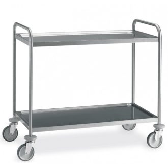   Rozsdamentes szervizkocsi, kétszintes, 150kg teherbírás, 120x60cm-es – METALCARRELLI 14032S-F