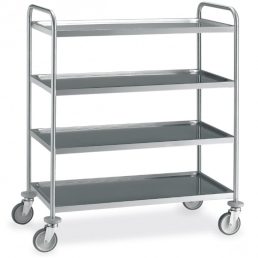  Rozsdamentes szervizkocsi, négyszintes, 150kg teherbírás, 120x60cm-es – METALCARRELLI 14034S-F