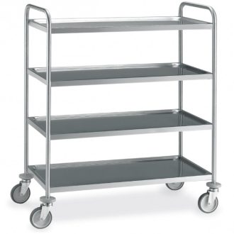   Rozsdamentes szervizkocsi, négyszintes, 150kg teherbírás, 120x60cm-es – METALCARRELLI 14034S-F