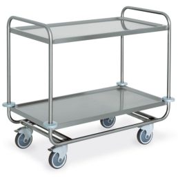   Rozsdamentes szervizkocsi, kétszintes, 200kg teherbírás, 100x50cm-es – METALCARRELLI 1400P