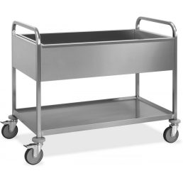   Rozsdamentes szervizkocsi leereszthető medencével (3xGN1/1-200), 1 polccal – METALCARRELLI 1515V