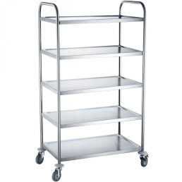   HENDI 810125 Szervizkocsi ötszintes, rozsdamentes, 83x51cm-es polclapokkal
