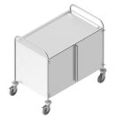 Zárt szervizkocsi, nyílóajtós, kétszintes, rozsdamentes acél kivitel – METALCARRELLI 1402S.PS
