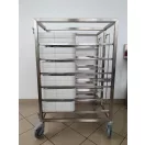 Szállítókocsi, nyitott, 36 db Thermotray típusú thermotálcához