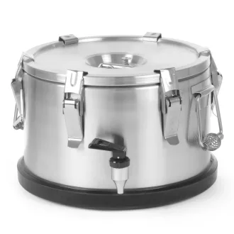   HENDI 710128 Hőszigetelt italszállító termosz csappal, duplafalú, patentzáras, 10 literes