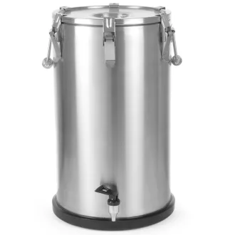   HENDI 710326 Hőszigetelt italszállító termosz csappal, duplafalú, patentzáras, 35 literes