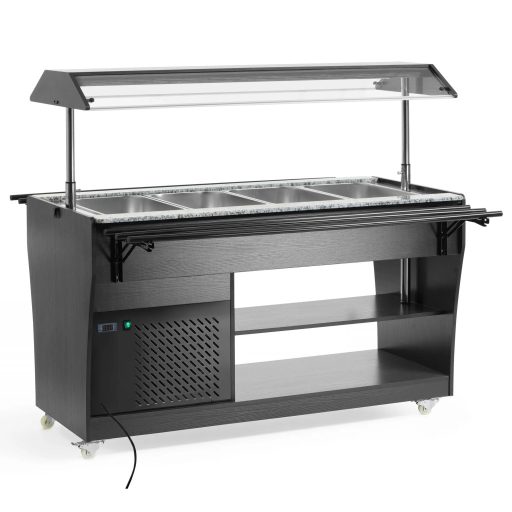 HENDI 274057 Hűtött salátabár (önkiszolgáló büfépult), 4xGN1/1, gördíthető, sziget kialakítású