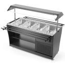 HENDI 274057 Hűtött salátabár (önkiszolgáló büfépult), 4xGN1/1, gördíthető, sziget kialakítású
