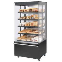   Fri-Jado MDD 90-5-SB Melegentartó vitrin, elől nyitott kivitel, ötszintes, 900mm hosszú