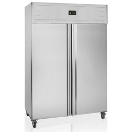  Tefcold GUC140 Hűtőszekrény rozsdamentes burkolattal, GN2/1, kétajtós, 1166/1056 literes