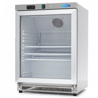   Maxima R 200 SSG Üvegajtós hűtőszekrény, pult alatti, rozsdamentes, 200 literes