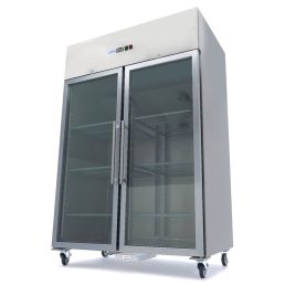   Maxima R 1200 GGN Üvegajtós hűtőszekrény, rozsdamentes, kétajtós 1200 literes, GN2/1 belmérettel