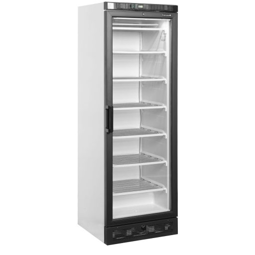 Tefcold UFSC371G Üvegajtós fagyasztóvitrin, fehér, 300/270 literes (jobbra nyiló ajtóval)