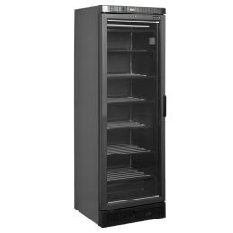   Tefcold UFSC371G BLACK L/H Üvegajtós fagyasztóvitrin, fekete, 300/270 literes (balra nyiló ajtóval)