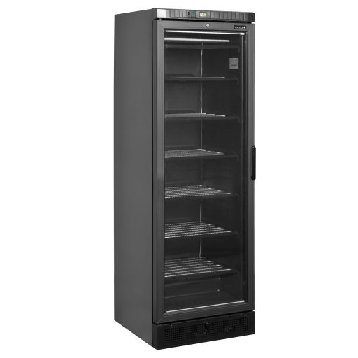 Tefcold UFSC371G BLACK L/H Üvegajtós fagyasztóvitrin, fekete, 300/270 literes (balra nyiló ajtóval)