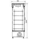 Hűtőszekrény üvegajtóval, elől-hátul üvegezett, alsó aggregátoros, ventilációs hűtéssel, 470L – COLD SW-600-II-DP-v