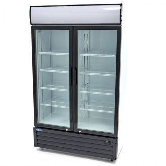   Maxima 09404025 Üvegajtós hűtőszekrény, kétajtós, 643 literes, nyílóajtós