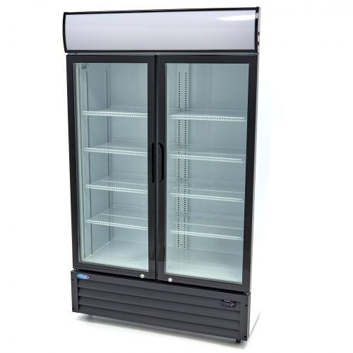 Maxima 09404025 Üvegajtós hűtőszekrény, kétajtós, 643 literes, nyílóajtós