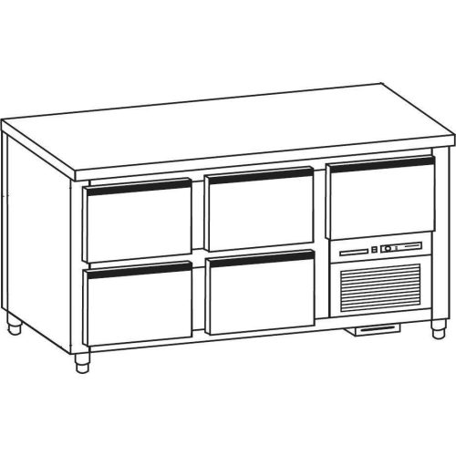 Hűtött munkaasztal 5 fiókkal, rm.fedlappal – COLD G021-13N