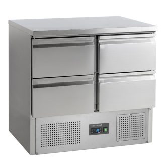   Tefcold SA914 Kompakt hűtött munkaasztal, kétajtós, 260/130 literes