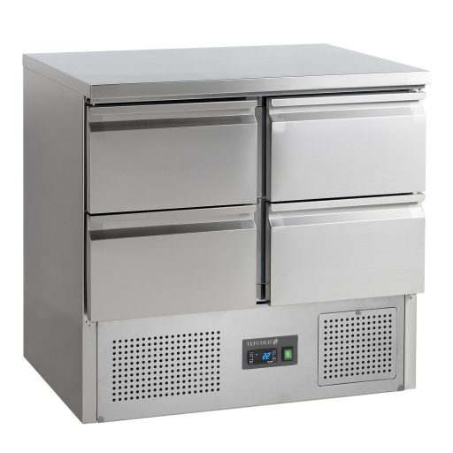 Tefcold SA914 Kompakt hűtött munkaasztal, kétajtós, 260/130 literes