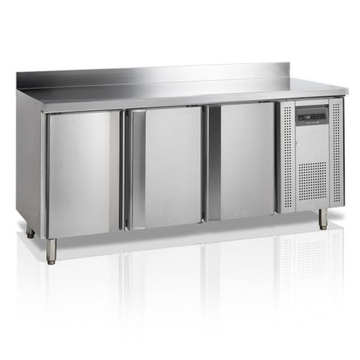Tefcold CK7310X1SP Hűtött munkaasztal hátsó felhajtással, GN1/1 belméret, 3 ajtós