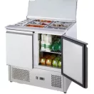 Salátahűtő pult, rozsdamentes, 2 ajtós, nyíló tolótetős – gastroCOOL ESL3800