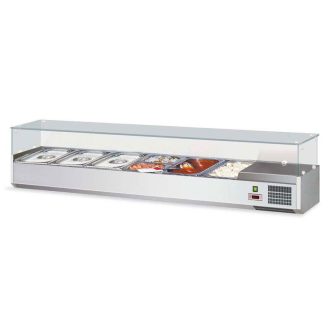   ESL 3889 Feltét hűtő inox kivitel 10xGN1/4 edényzet hellyel