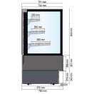 Sík üveges ventilációs hűtésű süteményespult 1805x774x1381 mm – Tecnodom EVOK180V