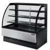 Hajlított üveges ventilációs hűtésű süteményespult 2404x770x1395 mm – Tecnodom EVO240V