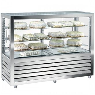   Süteményes hűtő vitrin, tolóajtós, négy oldalon üvegezett, 528L "QUADRO" – SILFER QPS 1500 V SD
