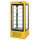 Süteményes hűtő vitrin fix polcokkal, 745x745x2000mm "ATENA" – COLD SW-604 L