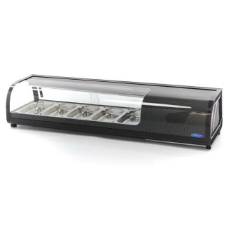   Maxima 09400865 Sushi - tapas hűtővitrin, pultra helyezhető, 5xGN1/3