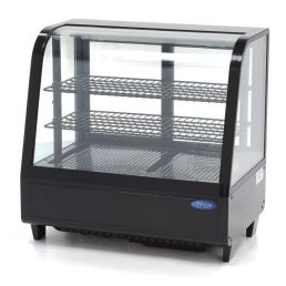   Maxima 09400831 Hűtővitrin, pultra helyezhető, hajlított üveges, 100 literes, fekete