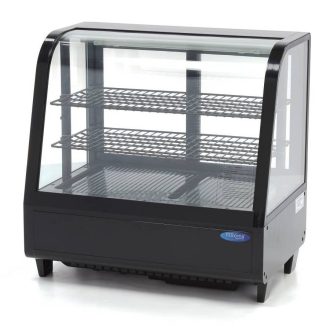   Maxima 09400831 Hűtővitrin, pultra helyezhető, hajlított üveges, 100 literes, fekete