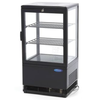   Maxima 09400801 Hűtővitrin, pultra helyezhető, sík üveges, 58 literes, fekete