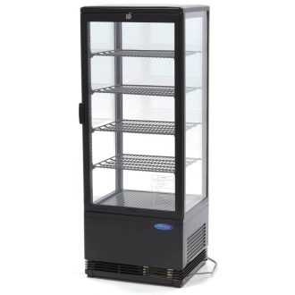   Maxima 09400811 Hűtővitrin, pultra helyezhető, sík üveges, 98 literes, fekete