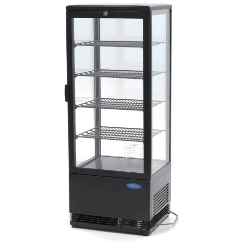 Maxima 09400811 Hűtővitrin, pultra helyezhető, sík üveges, 98 literes, fekete