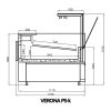 Csemegepult sík billenő üveggel, statikus hűtéssel, beépített aggregátorral, 1320x1155mm "VERONA" – COLD W-12 PS-k