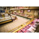 Csemegepult felnyíló köríves üveggel, beépített aggregátorral, 1352x1200mm "MODENA" – COLD W-12 PVP