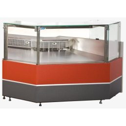   Csemegepult külső sarokelem sík felnyíló üveggel, ventilációs hűtéssel, beépített aggregátorral, 1340x1340mm "VERONA" – COLD W-13 PP-v NZ