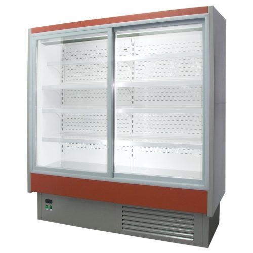 Tolóajtós hűtő faliregál beépített aggregátorral 1965x620x2020mm "BARI" – COLD R-19 BDR