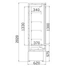 Tolóajtós hűtő faliregál beépített aggregátorral 2570x620x2020mm "BARI" – COLD R-25 BDR